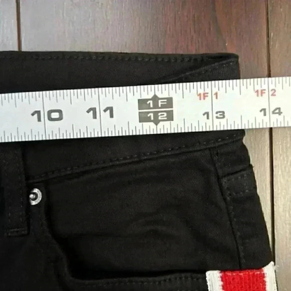 Topshop Skinny Jeans Jamie High Rise Ankle Crop Moto Side Stripe Black Size 26 - Picture 10 of 16